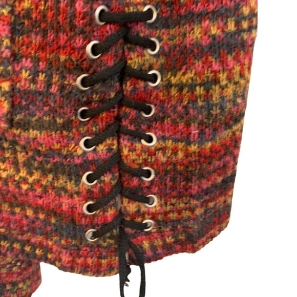 NEW WONDERLAND Boutique Red Gold Purple Open Cardigan Small - Picture 7 of 9